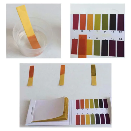 Vista 5 de Paquete de 2 tiras de prueba de pH 1-14 y PH5.5-9.0 PH Kit de prueba de precisión extensa, tabla de colores, kit de prueba de suelo y agua