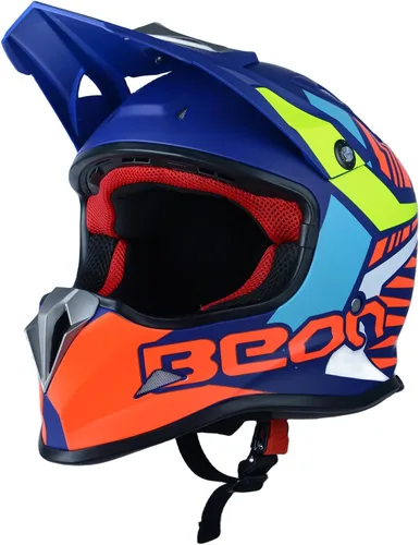 Vista 6 de BEON Adult Dirt Bike Helmets Motocross ATV Dirtbike BMX MX Offroad Full Face Motorcycle Helmet, DOT Certified Model B602