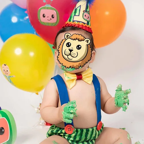 Vista 5 de Conjunto de ropa de bebé para primer cumpleaños para decorar tartas con tirantes ajustables y flores para accesorios fotográficos