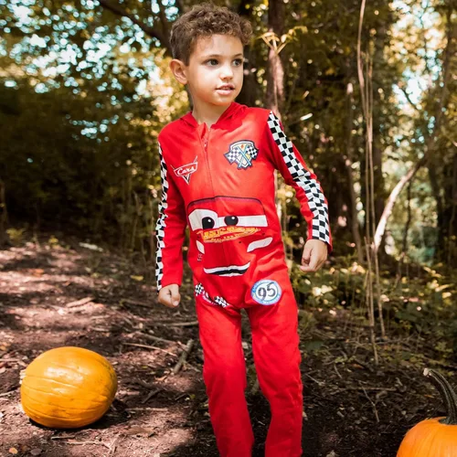 Vista 3 de Disney Pixar Cars Tow Mater Lightning McQueen - Overol para cosplay con cremallera, recién nacido a niño pequeño