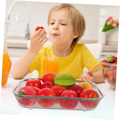 Vista 8 de Kichvoe Colador de malla fina Colador de malla de acero inoxidable, colador de frutas y verduras, cesta de fregadero, accesorios de cocina