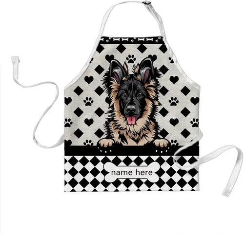 Vista 24 de Delantal de lunares de perro personalizado lindo perro salchicha, perro salchicha 3