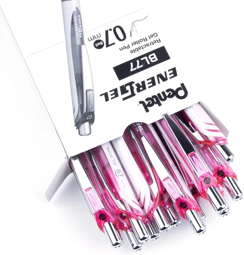 Vista 2 de Pentel EnerGel Pearl RTX, 0.028 in, tinta negra, caja de 12 (BL77PWP-A)