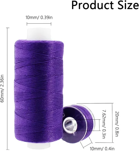 Vista 2 de Kit de hilo de coser de 50 piezas, 25 colores, 400 yardas/carrete con bobinas preenrolladas a juego, hilo de poliéster para máquinas de coser