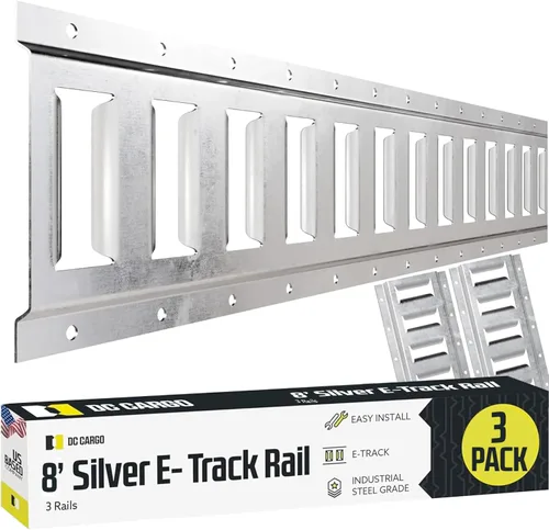 Vista 11 de DC Cargo - Kit de rieles de amarre E Track de 2' (paquete de 10) para garajes, furgonetas, remolques, amarres de motocicleta, montajes de ATV