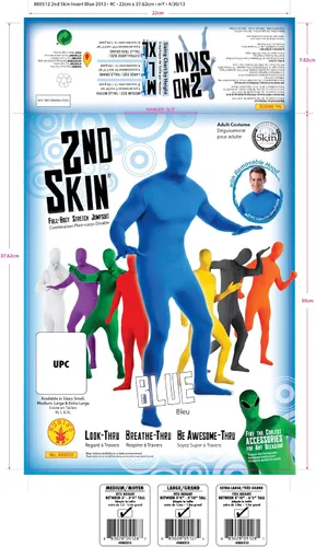 Vista 4 de Disfraz Rubie's segunda piel, Supertraje zentai 2nd Skin, M, Azul