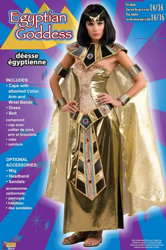 Vista 2 de Forum Novelties - Disfraz de diosa egipcia para mujer, dorado, talla única de EE. UU, Oro
