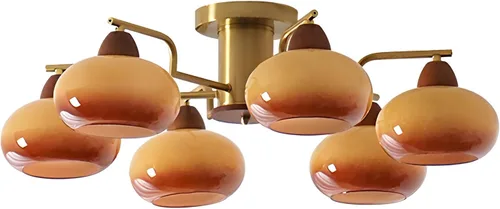 Vista 8 de KCO Lighting Lámpara de Techo Dorada de 3 Luces con Globo de Cristal Chandelier Sputnik Vintage Accesorio de Lámpara de Techo Sputnik Chandelier