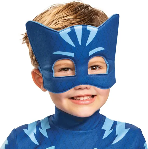 Vista 3 de Disguise PJ Masks - Disfraz de Catboy, traje de lujo para niños con luz y máscara de personaje, talla M (3T-4T) azul (100209M) y disfraz clásico