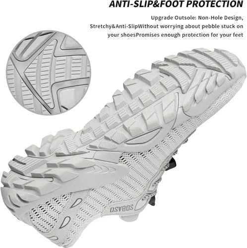 Vista 5 de SOBASO Zapatos de agua para mujeres y hombres, secado rápido, para natación, playa, zapatos acuáticos para deportes acuáticos, buceo, senderismo