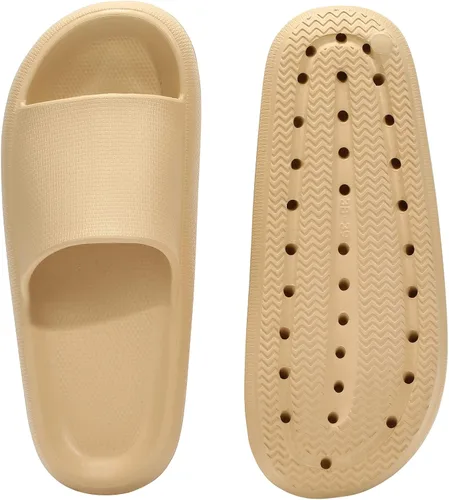 Vista 6 de welltree Sandalias antideslizantes para mujeres y hombres, sandalias antideslizantes para baño y ducha, suela gruesa suave para interiores
