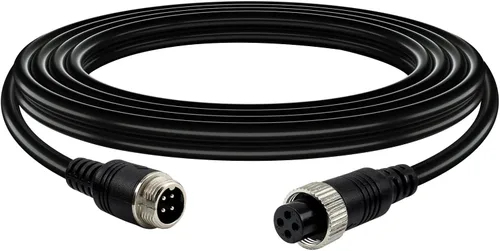 Vista 9 de Cable de cámara de 4 pines con cubierta de tubo de corrugación, cable de extensión de video de aviación de 4 pines, cámara de visión trasera CCTV