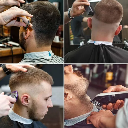 Vista 6 de 5 rollos de tiras desechables para el cuello para barbería, herramienta profesional de papel elástico para peluquería y corte de cabello Papel