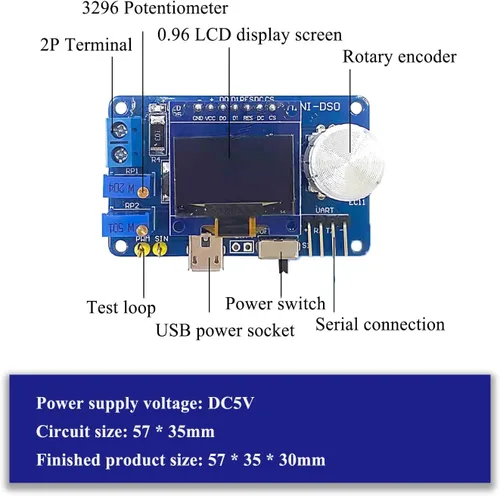 Vista 2 de Mini osciloscopio digital Kit de práctica de soldadura portátil electrónica DIY herramienta de aprendizaje para entusiastas de la electrónica