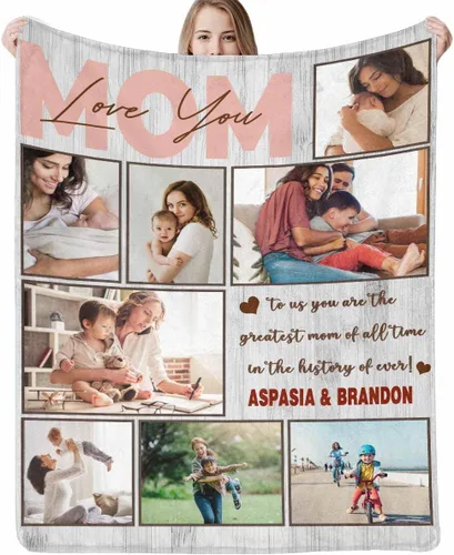 Vista 23 de Manta personalizada con imagen hecha en Estados Unidos, mantas personalizadas con fotos, nombres, manta suave personalizada con imagen personalizada