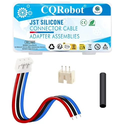 Vista 93 de CQRobot JST EL 4.5 mm de paso 2 pines conector electrónico IC macho, enchufes hembra carcasa y kit de terminales de crimpado en T macho/hembra. 50