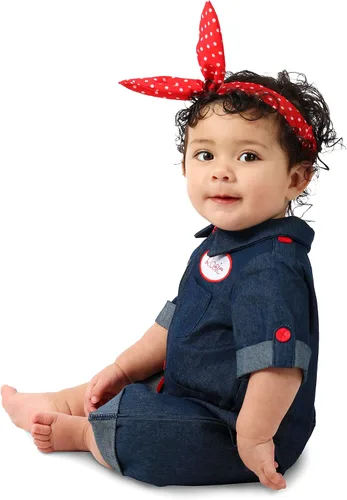 Vista 3 de Disfraz de Princesa Paradise Rosie The Riveter para bebéniño