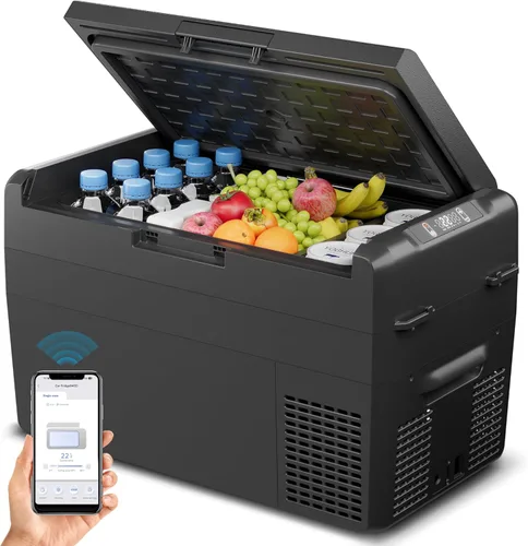 Vista 10 de Feelfunn Refrigerador de 12 voltios, congelador portátil de 16 cuartos (15 litros), enfriador eléctrico para automóvil, camión, RV, furgoneta
