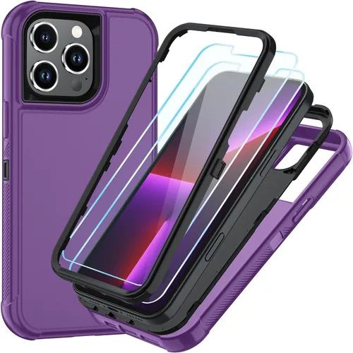 Vista 30 de SunStory Funda compatible con iPhone 11 con protector de pantalla HD, 3 capas de alta resistencia de cuerpo completo, funda protectora híbrida 3