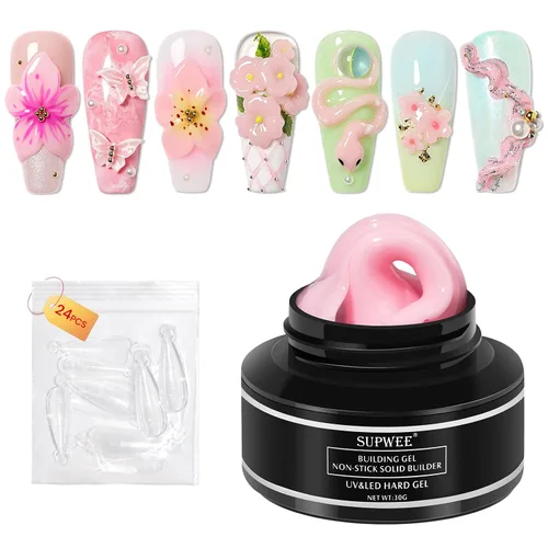 Vista 17 de Gel de uñas sólido Builder, gel duro transparente para esculpir uñas Aqua Clear