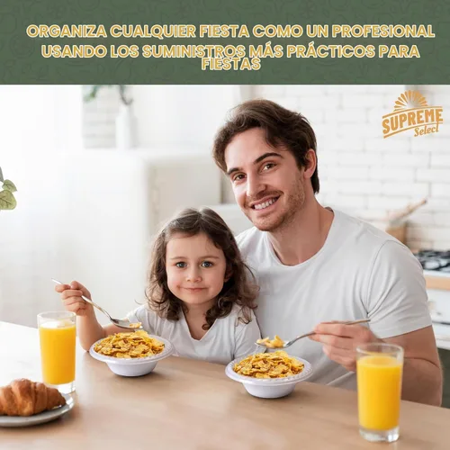 Vista 4 de Paquete de 200 cuencos desechables de plástico blanco – Tazones de 5 onzas libres de BPA para microondas con borde para sopa, ensalada, postre
