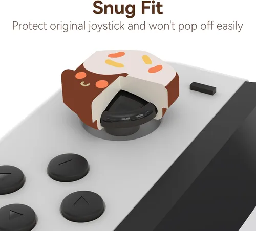 Vista 3 de GeekShare 4PCS Cute Joycon Thumb Grip Caps,Kawaii Dessert Shape Thumbstick Caps,Soft Silicone Joystick Cover Compatible with Nintendo SwitchOLED