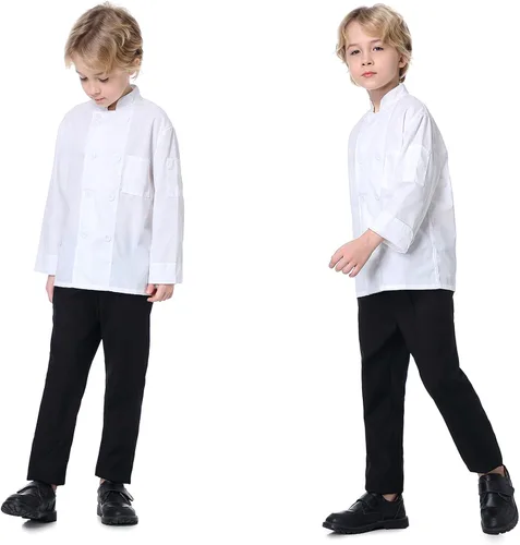 Vista 3 de TOPTIE Abrigo de chef para niño para disfraz de Halloween