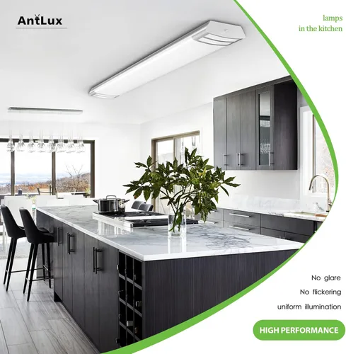 Vista 6 de ANTLUX Lámpara LED de 4 pies, 50 W, 5600 lm, luz LED lineal de montaje empotrado, 4000 K, 4 pies, lámparas LED de techo de cocina para sala