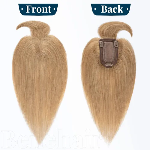 Vista 3 de Benehair Peluca de cabello con clip con flequillo, peluca secreta de cabello 100% humano, postizo superior con flecos, peluca de repuesto