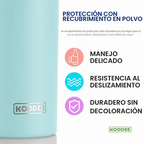 Vista 4 de koodee Vaso Tumbler Delgado de Acero Inoxidable de 20 oz con Aislamiento de Doble Pared, Vaso Tumbler Delgado para Agua para Café, Té (Azul Bebé)