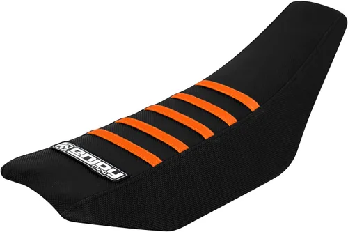Vista 5 de Enjoy Mfg Funda de asiento compatible con KTM SX65 SX 65 2002-2008 - All Black/Black RIbs #81