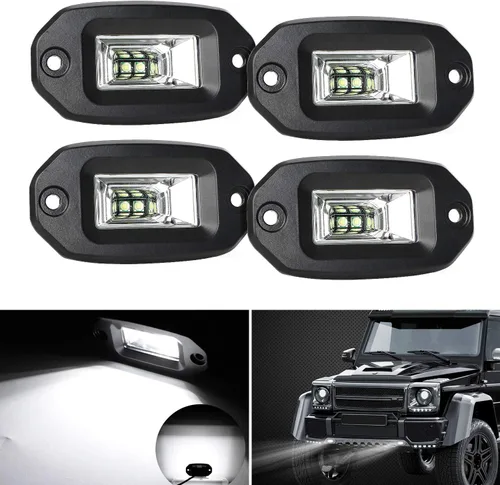 Vista 7 de EBESTauto - Manivelas LED de montaje empotrado, luz de trabajo LED de barra de luz de parachoques luces de conducción fuera de carretera LED lámpara