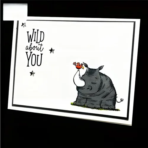 Vista 5 de Wild About You - Juego de sellos y troqueles para hacer tarjetas, sellos transparentes y troqueles de corte de metal para álbumes de recortes