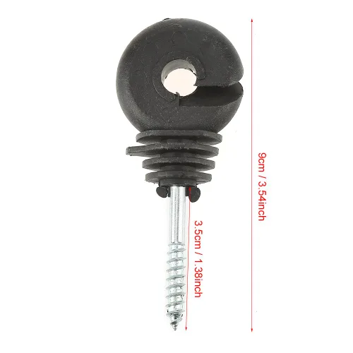 Vista 5 de 50 unids/set negro tornillo en anillo aislantes, accesorios eléctricos aislantes de cerca, aislantes, para poste de madera