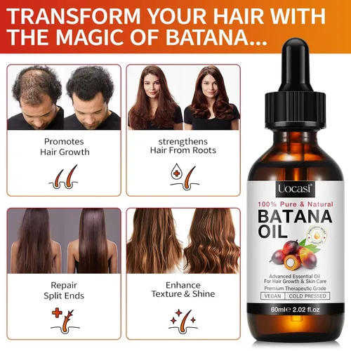 Vista 5 de Uocasi Aceite de batana puro para el crecimiento del cabello, aceite crudo sin refinar para espesar el cabello, prevenir la pérdida y la sequedad
