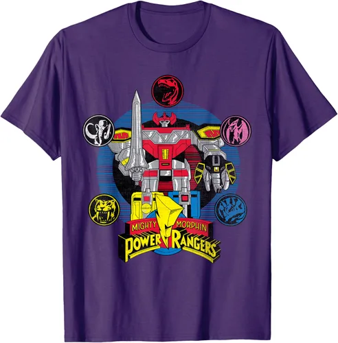 Vista 55 de Power Rangers Camiseta Megazord Asfalto