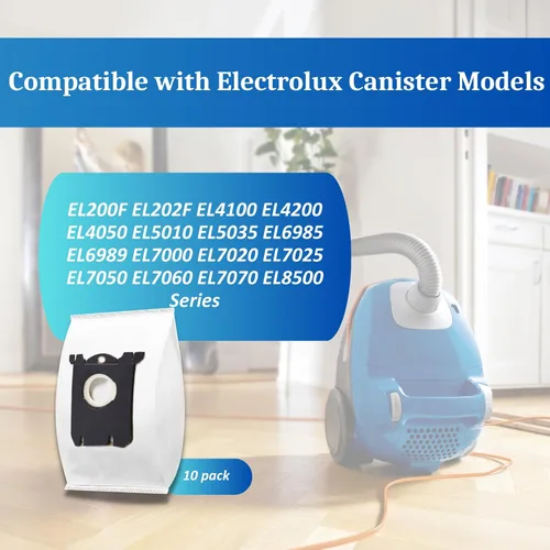 Vista 2 de Paquete de 10 bolsas de repuesto para aspiradora compatibles con Electrolux S Bag Classic EL200F EL8500