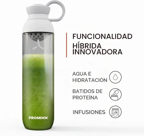 Vista 2 de PROMIXX FORM - Botella mezcladora de proteínas, una alta calidad para infusiones e hidratación, botella de gimnasio duradera, tapa a prueba