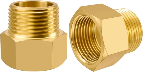 Vista 15 de SDTC Tech Juego de 2 adaptadores de tubería de latón 1/2 NPT rosca macho a 1/2 NPT rosca hembra reductor, conectores de extensión de tubería