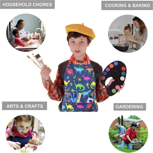 Vista 7 de Delantal para niños - cocina, jardinería, artista, pintura, limpieza, horneado, cerámica, chef, cocina, regalo para niños, niñas