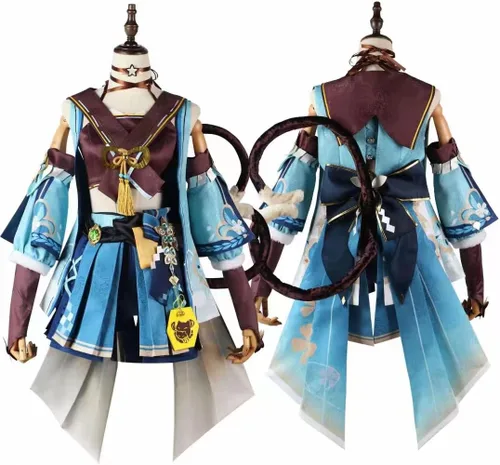 Vista 3 de Genshin Impact - Disfraz de cosplay de Kirara, vestido de mujer para fiesta de Halloween