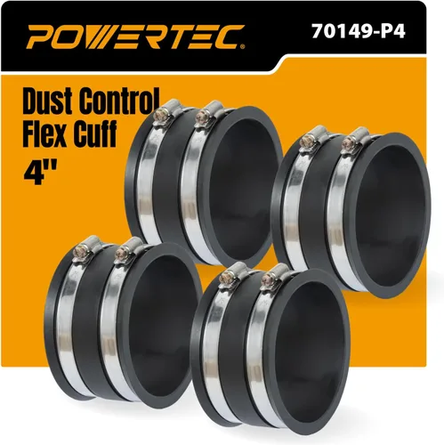 Vista 13 de POWERTEC 70148V - Manguito flexible de control de polvo de 2-1/2 pulgadas con abrazaderas de manguera de acero, conector de manguera, acoplador