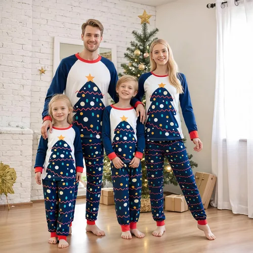 Vista 2 de OAKFashion Conjuntos de Pijamas Familiares de Navidad, Pijamas Familiares a Juego de Navidad Ropa de Dormir Pjs