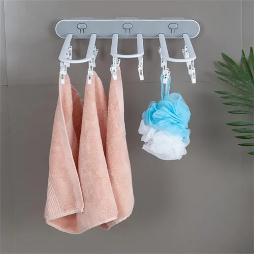 Vista 2 de Folding Multifunctional Clothes Rack Wardrobe Storage Rack Space Saving Clothes Rack(D)