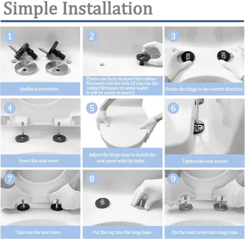 Vista 3 de MUU Kit universal de pernos para asiento de inodoro, tornillos, liberación rápida, fácil de instalar, kit de piezas de repuesto para asiento