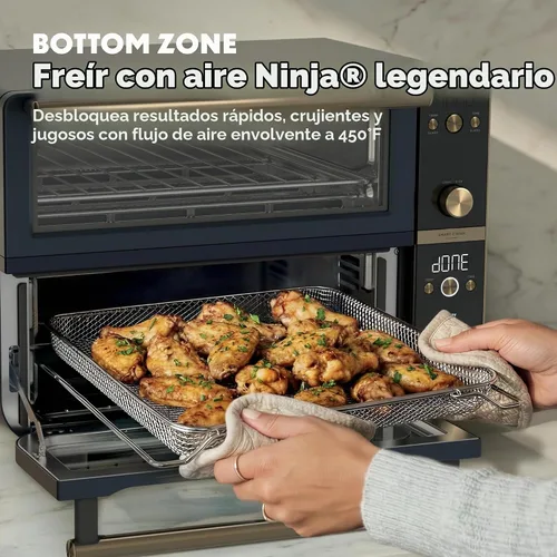 Vista 7 de Ninja Double Oven Pro Smart XL - Horno de encimera y freidora de aire Capacidad de 30.2 cuartos de galón 12 en 1 con acabado inteligente