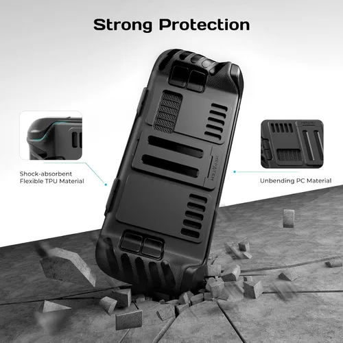 Vista 6 de MEPATEM Funda protectora 3 en 1 con soporte y cubierta frontal para cubierta de vapor, kit de viaje