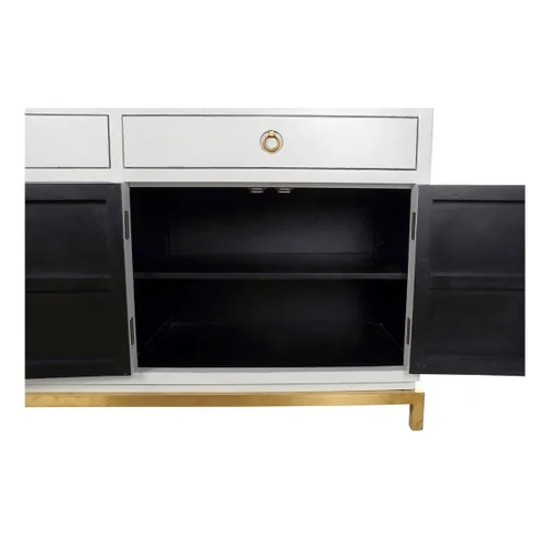 Vista 8 de Aparador DKD Home Decor Kamakura Blanco Dorado Metal Álamo 150 x 50 x 80 cm (150 x 50 x 80 cm)