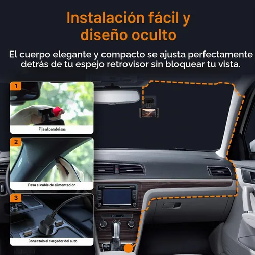 Vista 7 de Miofive - Cámara para auto de 4K de resolución, WiFi, Bluetooth, cámara de tablero con GPS, pantalla IPS de 3 pulgadas, visión nocturna, grabación