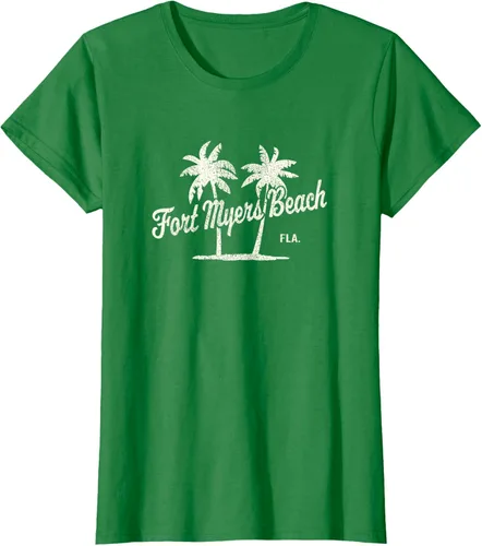 Vista 46 de Fort Myers Beach Florida Vintage 70s Palm Trees Graphic T-Shirt